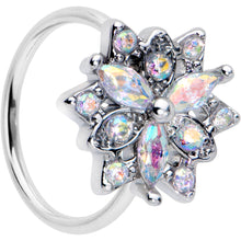 Load image into Gallery viewer, 20G 5/16 Aurora CZ Gem Snowflake Style Nose Hoop