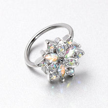 Load image into Gallery viewer, 20G 5/16 Aurora CZ Gem Snowflake Style Nose Hoop