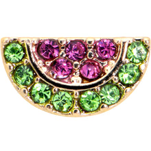 Load image into Gallery viewer, 16G 5/16 Pink Green Gem Gold Tone Watermelon Labret Monroe Tragus