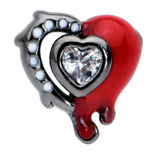 Load image into Gallery viewer, 20G 7mm Clear Gem Bleeding Heart L Shape Nose Ring