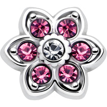 Load image into Gallery viewer, 20G 7mm Pink Radiant Blossom Flower L Shape Nose Ring
