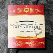 Load image into Gallery viewer, 16G 5/16 14k White Gold CZ Paved Ultra Luxe Left Hinged Heart Segment Ring