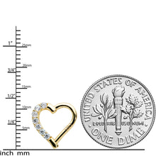 Load image into Gallery viewer, 16G 5/16 14k Yellow Gold CZ Paved Ultra Luxe Right Hinged Heart Segment Ring