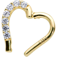 Load image into Gallery viewer, 16G 5/16 14k Yellow Gold CZ Paved Ultra Luxe Right Hinged Heart Segment Ring