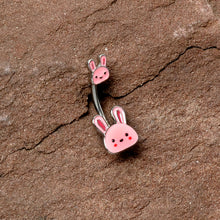 Load image into Gallery viewer, Kawaii Cutie Easter Bunny Double Mount Belly Ring