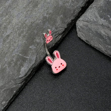 Load image into Gallery viewer, Kawaii Cutie Easter Bunny Double Mount Belly Ring