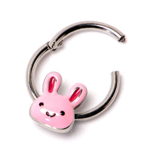 Load image into Gallery viewer, 16G 3/8 Kawaii Cutie Easter Bunny Hinged Segment Ring