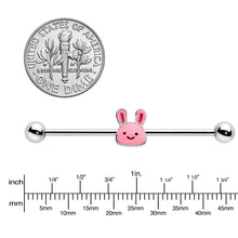 Load image into Gallery viewer, 14G Kawaii Cutie Easter Bunny Industrial Barbell 38mm