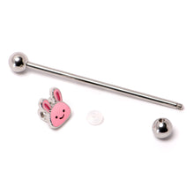 Load image into Gallery viewer, 14G Kawaii Cutie Easter Bunny Industrial Barbell 38mm