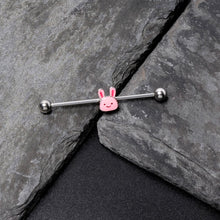 Load image into Gallery viewer, 14G Kawaii Cutie Easter Bunny Industrial Barbell 38mm