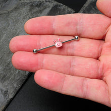 Load image into Gallery viewer, 14G Kawaii Cutie Easter Bunny Industrial Barbell 38mm