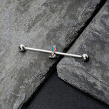 Load image into Gallery viewer, 14G Easter Bunny Red Blue Ears Industrial Barbell 38mm