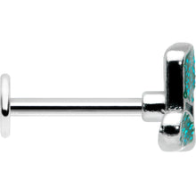Load image into Gallery viewer, 16G 5/16 Glitter Top Hat Shamrock St Patricks Labret Monroe Tragus