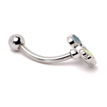 Load image into Gallery viewer, 16G 5/16 Glitter Top Hat Shamrock St Patricks Curved Eyebrow Ring