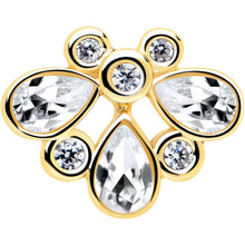 Load image into Gallery viewer, 16G 1/4 Clear Gem Golden Crown Deluxe Labret