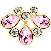 Load image into Gallery viewer, 16G 1/4 Pink Gem Golden Crown Deluxe Labret