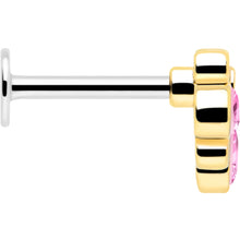 Load image into Gallery viewer, 16G 1/4 Pink Gem Golden Crown Deluxe Labret