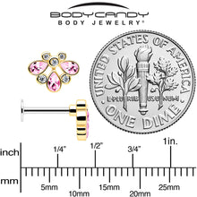 Load image into Gallery viewer, 16G 1/4 Pink Gem Golden Crown Deluxe Labret