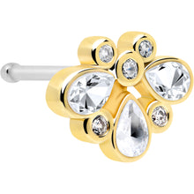 Load image into Gallery viewer, 20G 1/4 Clear Gem Golden Crown Deluxe Nose Bone