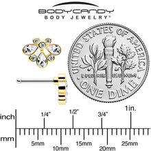 Load image into Gallery viewer, 20G 1/4 Clear Gem Golden Crown Deluxe Nose Bone