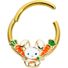 Load image into Gallery viewer, 16G 3/8 Gold Tone Cutie Easter Bunny Hinged Segment Ring