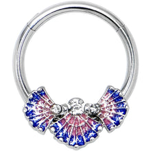 Load image into Gallery viewer, 16G 3/8 Clear CZ Gem Mesmerizing Sea Shells Hinged Segment Ring