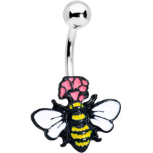 Load image into Gallery viewer, Busy Bee Flower Belly Ring