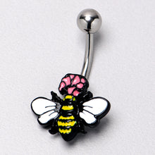 Load image into Gallery viewer, Busy Bee Flower Belly Ring