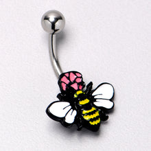 Load image into Gallery viewer, Busy Bee Flower Belly Ring