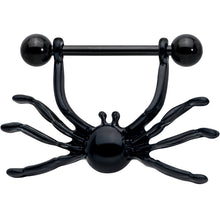 Load image into Gallery viewer, 14G 9/16 Black Leggy Spiders Nipple Shield Set