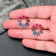 Load image into Gallery viewer, Rainbow Trippy Flower Clip On Fake Nipple Ring Set