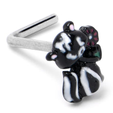 Load image into Gallery viewer, 20G 7mm Funky Skunk L Shape Nose Ring