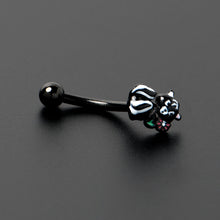 Load image into Gallery viewer, 16G 5/16 Black Funky Skunk Curved Eyebrow Ring