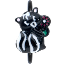 Load image into Gallery viewer, 20G 5/16 Black Funky Skunk Nose Hoop