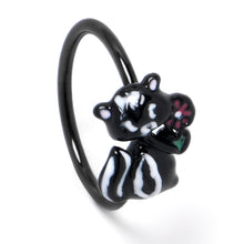 Load image into Gallery viewer, 20G 5/16 Black Funky Skunk Nose Hoop