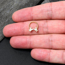 Load image into Gallery viewer, 16G 3/8 Gold Tone Cutie Easter Bunny Horseshoe Circular Barbell