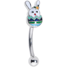 Load image into Gallery viewer, 16G 5/16 Easter Egg Bunny Curved Eyebrow Ring