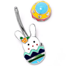 Load image into Gallery viewer, Easter Egg Bunny Double Mount Belly Ring