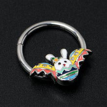Load image into Gallery viewer, 16G 3/8 Easter Egg Bunny Hinged Segment Ring