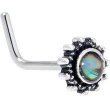 Load image into Gallery viewer, 20G 7mm Brown Faux Shell Circle of Glam L Shape Nose Ring