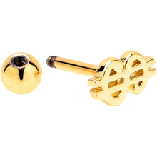 Load image into Gallery viewer, 16G 1/4 Gold Tone Dollar Sign Cartilage Tragus Earring