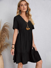 Load image into Gallery viewer, Classic Full Size V-Neck Short Sleeve Dress Casual & Comfortable Dress for Women