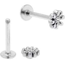 Load image into Gallery viewer, 16G 5/16 Clear Gem Gold Tone Flower Butterfly Labret Set of 4