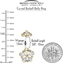 Load image into Gallery viewer, Clear Gem Filigree Flower Fantasy Double Mount Belly Ring
