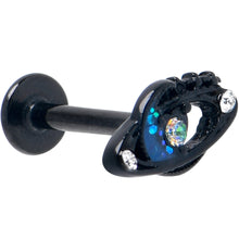 Load image into Gallery viewer, 16G 5/16 Aurora Gem Black Saturn Space Moon Labret Monroe Tragus