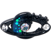 Load image into Gallery viewer, 16G 5/16 Aurora Gem Black Saturn Space Moon Labret Monroe Tragus