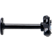 Load image into Gallery viewer, 16G 5/16 Aurora Gem Black Saturn Space Moon Labret Monroe Tragus