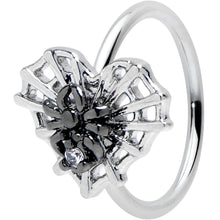 Load image into Gallery viewer, 20G 5/16 Clear CZ Gem Heart of Spider Nose Hoop
