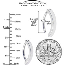 Load image into Gallery viewer, 14G 1/2 316L Surgical Steel Smooth Style Hinged Hoop Belly Ring