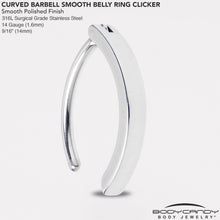 Load image into Gallery viewer, 14G 9/16 316L Surgical Steel Smooth Style Hinged Hoop Belly Ring
